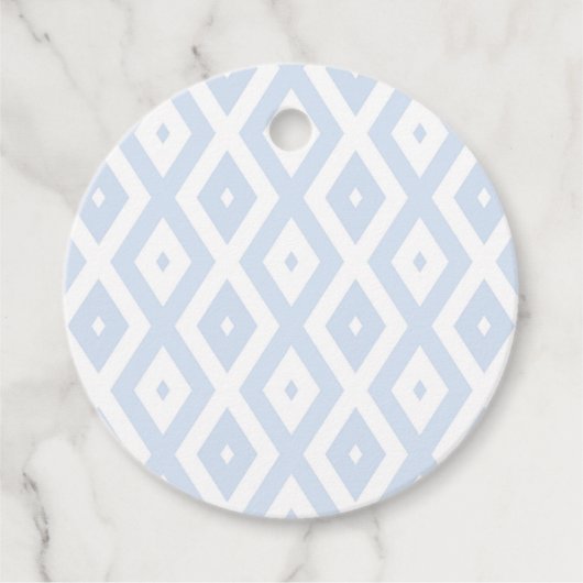 Blaues und weißes Diamantmuster Geschenkanhänger (Vorderseite)