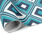 Blaues und weißes Diamantmuster Geschenkpapier (Rolleneckpunkt)