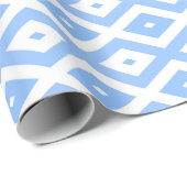 Blaues und weißes Diamantmuster Geschenkpapier (Rolleneckpunkt)