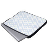 Blaues und weißes Diamantmuster Laptopschutzhülle (Vorne Knopf)