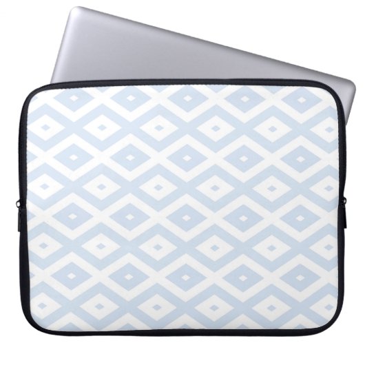 Blaues und weißes Diamantmuster Laptopschutzhülle (Vorderseite)