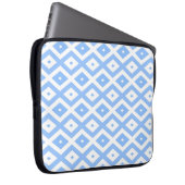 Blaues und weißes Diamantmuster Laptopschutzhülle (Vorne Rechts)