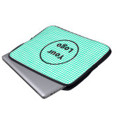 Blaues und weißes Diamantmuster Laptopschutzhülle (Vorne Knopf)