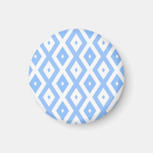 Blaues und weißes Diamantmuster Magnet