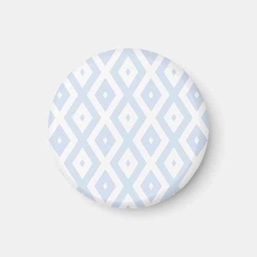 Blaues und weißes Diamantmuster Magnet (Vorne)
