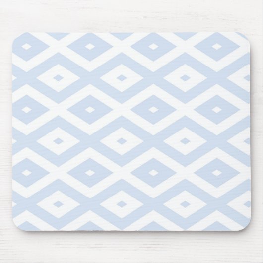 Blaues und weißes Diamantmuster Mousepad (Vorne)