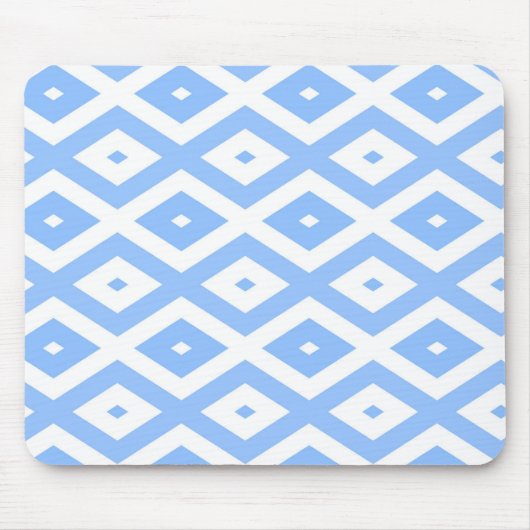 Blaues und weißes Diamantmuster Mousepad (Vorne)