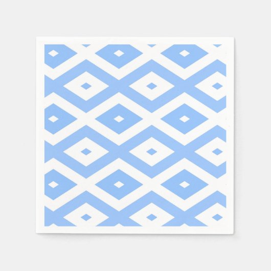 Blaues und weißes Diamantmuster Serviette (Vorderseite)