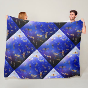 Blaues und weißes Drachenfliegermuster, Fleecedecke