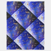 Blaues und weißes Drachenfliegermuster, Fleecedecke (Vorderseite)