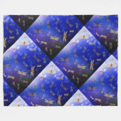 Blaues und weißes Drachenfliegermuster, Fleecedecke (Vorderseite (Horizontal))
