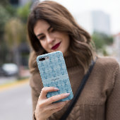 Blaues und weißes Federmuster, anpassbar Case-Mate iPhone Hülle