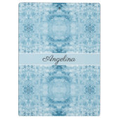 Blaues und weißes Federmuster, anpassbar Klemmbrett (Rückseite)