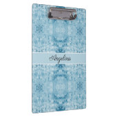 Blaues und weißes Federmuster, anpassbar Klemmbrett (Rechts)