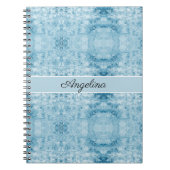 Blaues und weißes Federmuster, anpassbar Notizblock (Vorderseite)