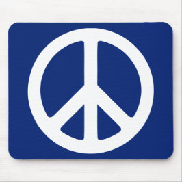 Blaues und weißes Friedenssymbol Mousepad