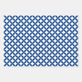 Blaues und weißes geometrisches Muster  Geschenkpapier Set (Vorderseite 2)