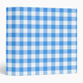 Blaues und weißes Gingham-Karo-Muster 3,8 Cm Ordner