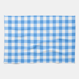 Blaues und weißes Gingham-Karo-Muster Handtuch