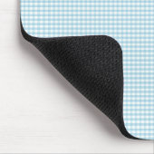 Blaues und weißes Gingham-Karo-Muster Mousepad (Ecke)