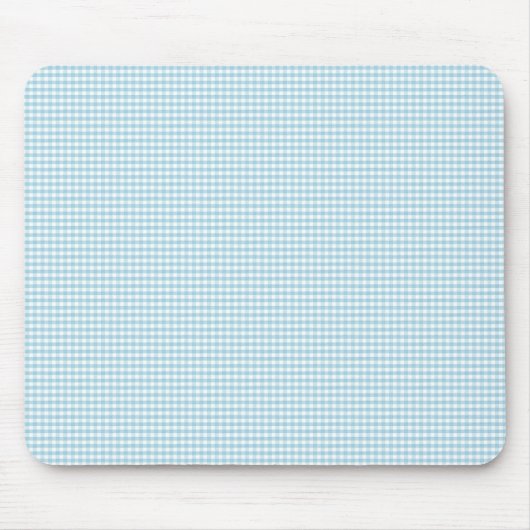 Blaues und weißes Gingham-Karo-Muster Mousepad (Vorne)