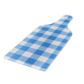 Blaues und weißes Gingham-Karo-Muster Schneidebrett (Ecke)