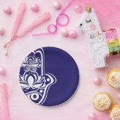 Blaues und weißes Hamsa Pappteller (Party)