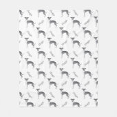 Blaues und weißes italienisches Greyhound-Muster m Fleecedecke (Vorderseite)