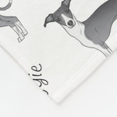 Blaues und weißes italienisches Greyhound-Muster m Fleecedecke (Ecke)