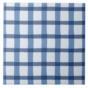 Blaues und weißes kariertes Muster Fliese