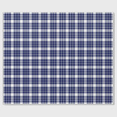 Blaues und weißes Kariertes Wrapping Paper Geschenkpapier (Flach)