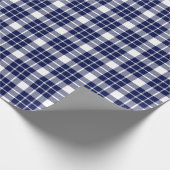 Blaues und weißes Kariertes Wrapping Paper Geschenkpapier (Ecke)