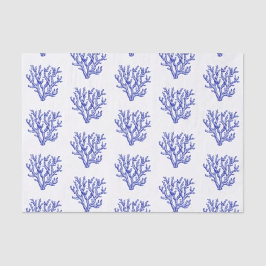 Blaues und weißes Korallenpapier Seidenpapier (Vorderseite)