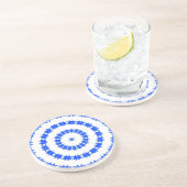 Blaues und weißes Kreis-Muster Untersetzer (Seite)
