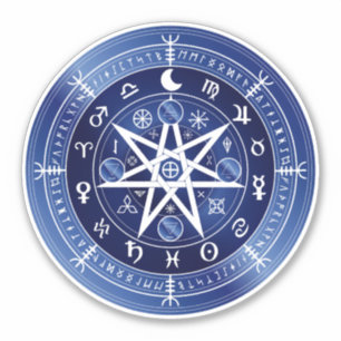 Blaues und weißes Mandalasymbol des Schutzvinyls Aufkleber