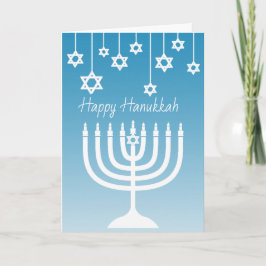 Blaues und weißes Menorah glückliches Chanukka Karte