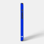 Blaues und weißes Monogramm-Initial iPhone Hülle (Linke Seite)