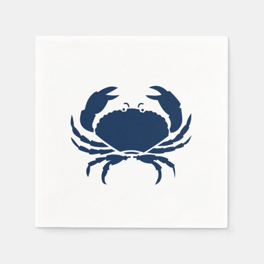 Blaues und weißes Papier der Taschenkrebse Serviette (Vorderseite)