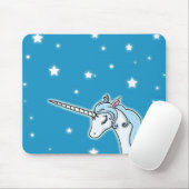 Blaues und weißes Pegasus-Einhorn Mousepad (Mit Mouse)