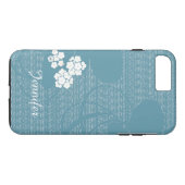 Blaues und weißes personalisiertes Case-Mate iPhone hülle (Rückseite (Horizontal))