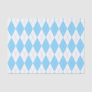 Blaues und weißes Rauten-Pastellmuster Seidenpapier