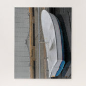 Blaues und weißes Ruderboot Puzzle (Vertikal)
