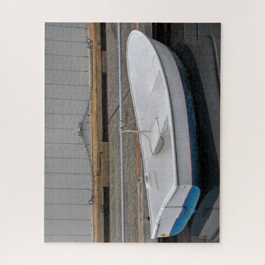 Blaues und weißes Ruderboot Puzzle (Vertikal)