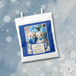 Blaues und weißes rustikales Krocketpaar Geschenktütchen