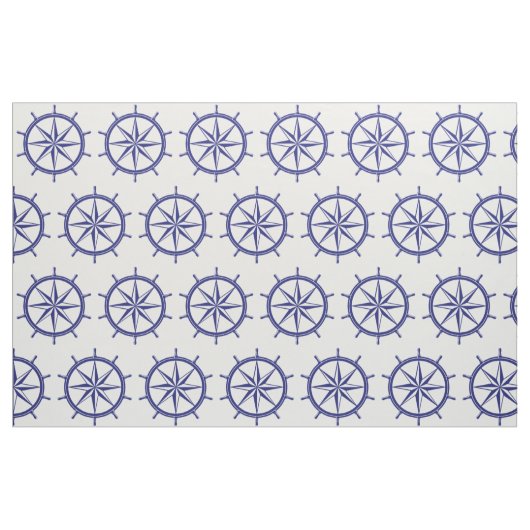 Blaues und weißes Schiffs-nautischrad Stoff (Fat Quarter (45,7 x 55,9 cm))