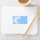 Blaues und weißes Schneeflocken Weihnachtspferd Adressaufkleber (Insitu)
