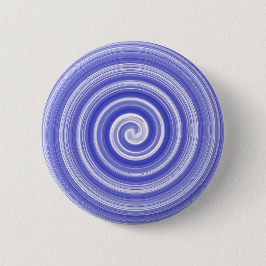 Blaues und weißes Spiralmuster Button (Vorderseite)