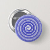 Blaues und weißes Spiralmuster Button (Vorne & Hinten)