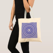 Blaues und weißes Spiralmuster Tragetasche (Vorderseite (Produkt))