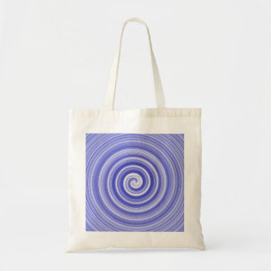 Blaues und weißes Spiralmuster Tragetasche
